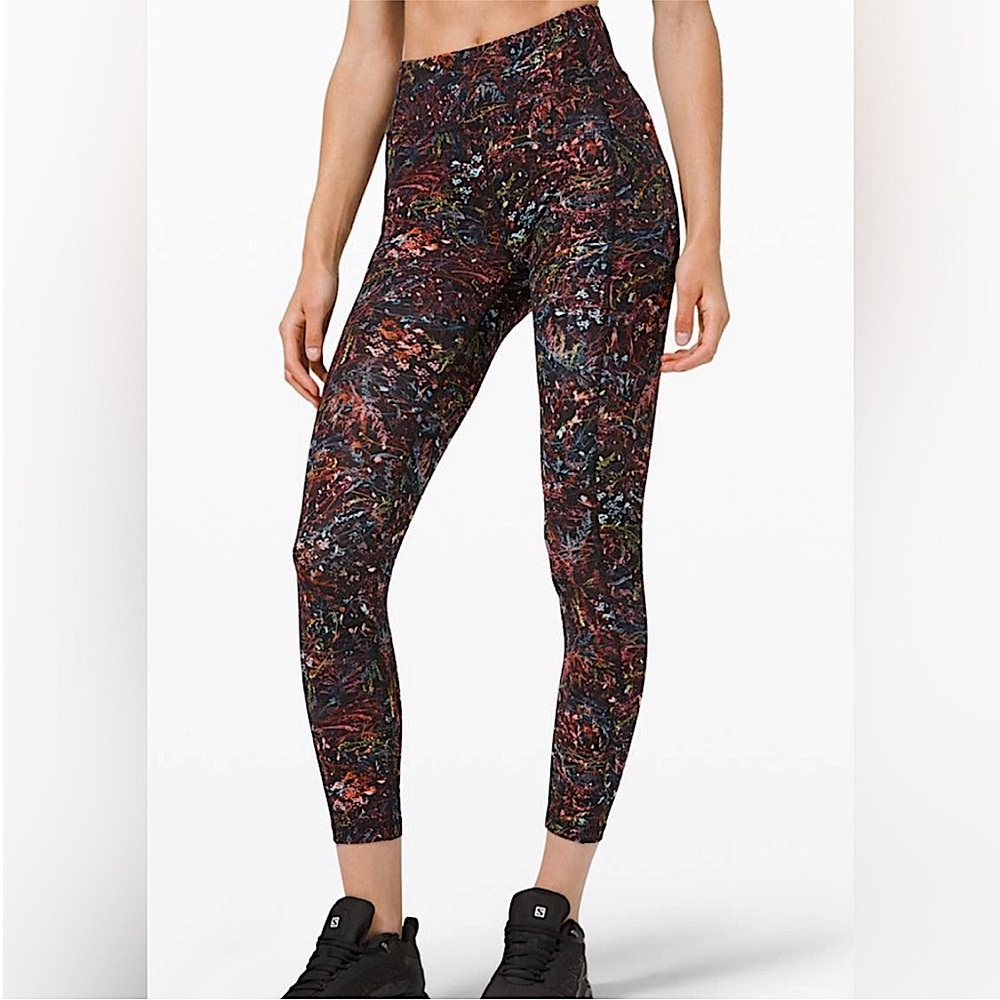 NWT🍂Lululemon Invigorate High-rise Foliage Overlay Leggings, 25’ length, size 2